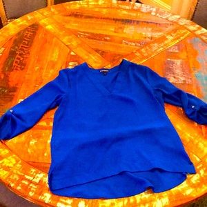 Express Royal Blue Silk Blouse Size Small